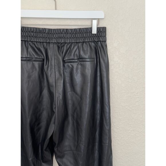 Alice + Olivia Women's Faux Leather Pants Black Medium Moto Chic Biker Girl Edgy - Picture 8 of 14